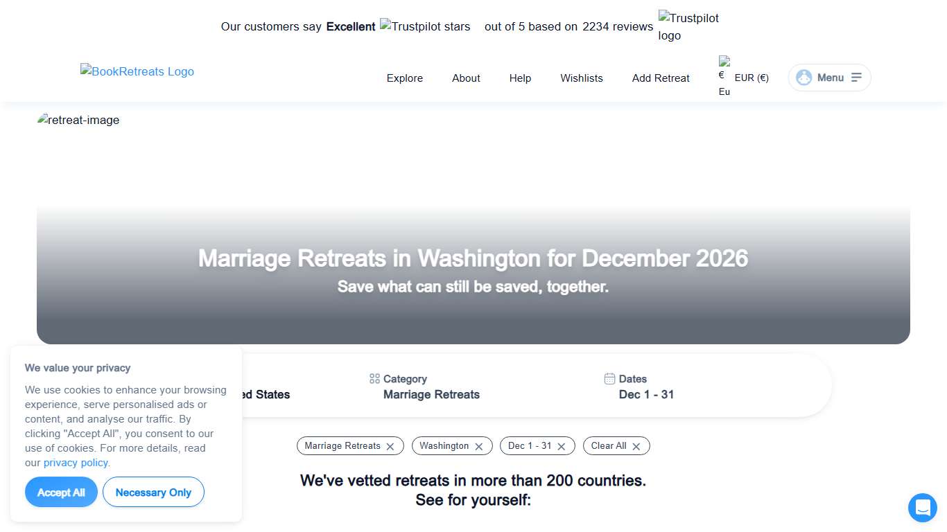 THE 10 BEST Marriage Retreats in Washington for December 2026 • BookRetreats.com